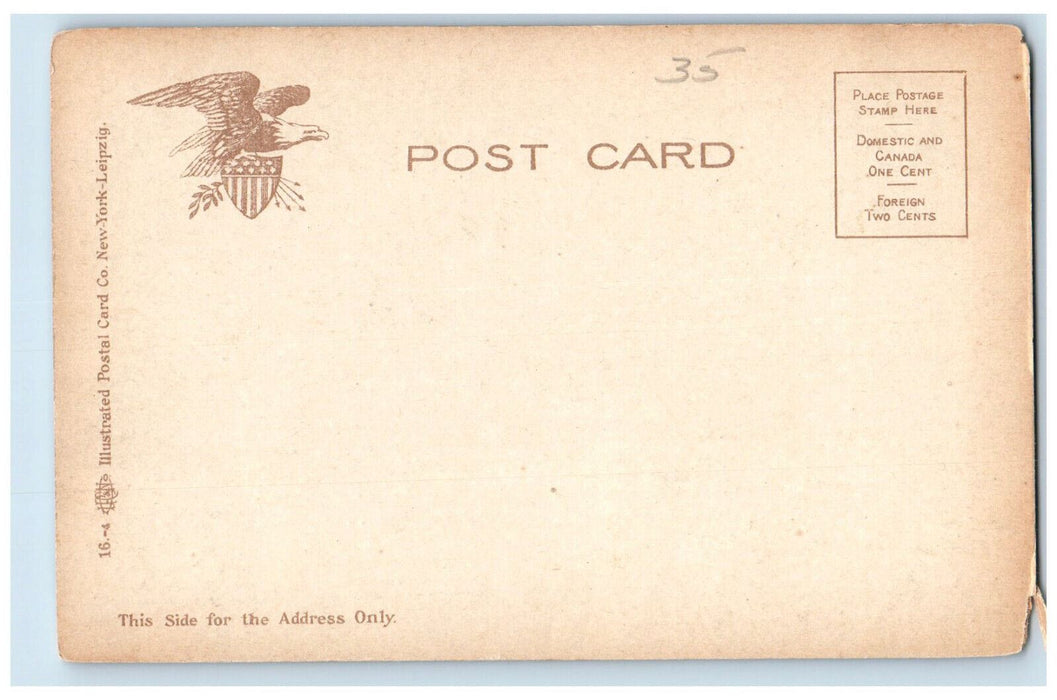 c1905 Colony Street Building Moon Night Scene Meriden Connecticut CT Postcard