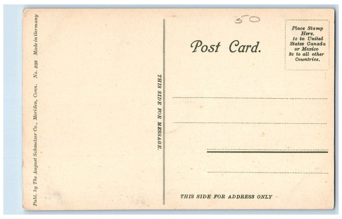c1910's View Of Town Hall On Liberty Street Meriden Connecticut CT Postcard