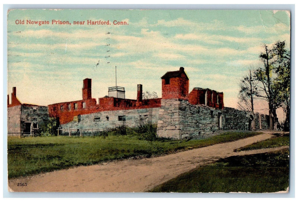 1912 Old Newgate Prison Near Hartford Connecticut CT, Dirt Road Scene Postcard