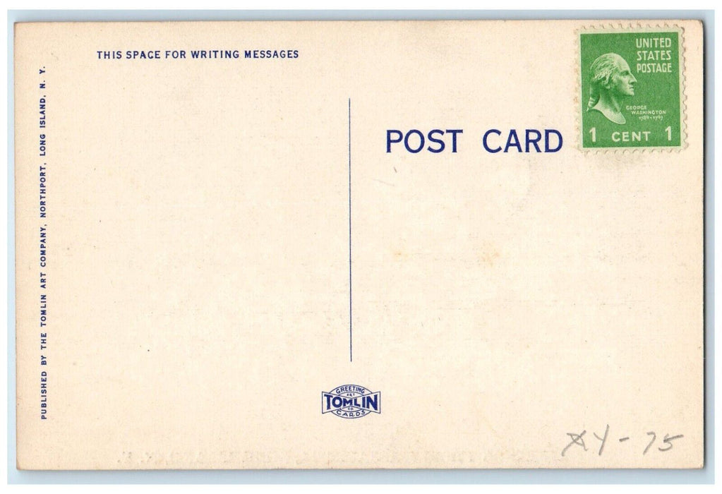Greetings From Massapequa Long Island New York NY, Boy Fishing Antique Postcard