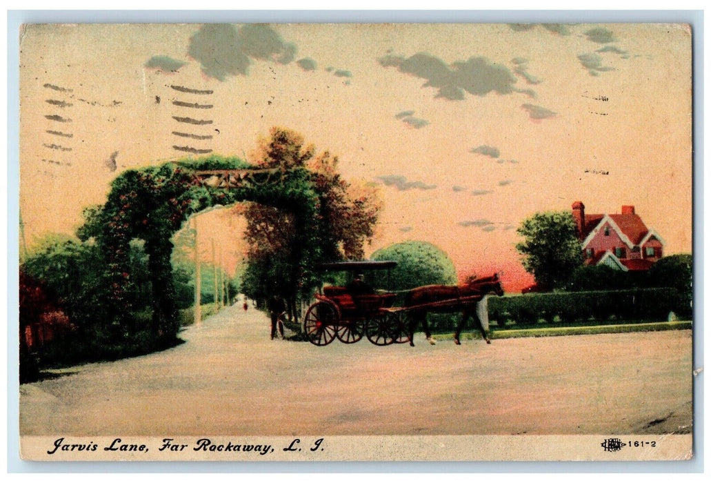 1911 Jarvis Lane Far Rockaway Long Island New York NY, Horse Carriage Postcard