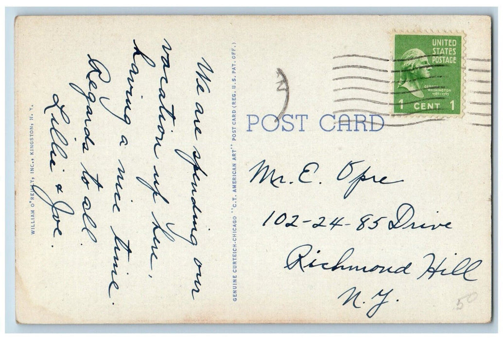 c1930's West Basin Of Ashokan Reservoir Ashokan Bridge Catskill Mts. NY Postcard