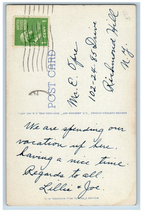 c1930's West Basin Of Ashokan Reservoir Ashokan Bridge Catskill Mts. NY Postcard