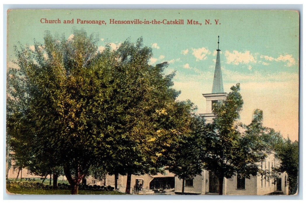 c1910's Church And Parsonage Hensonville Catskill Mts. Jacksonville NY Postcard