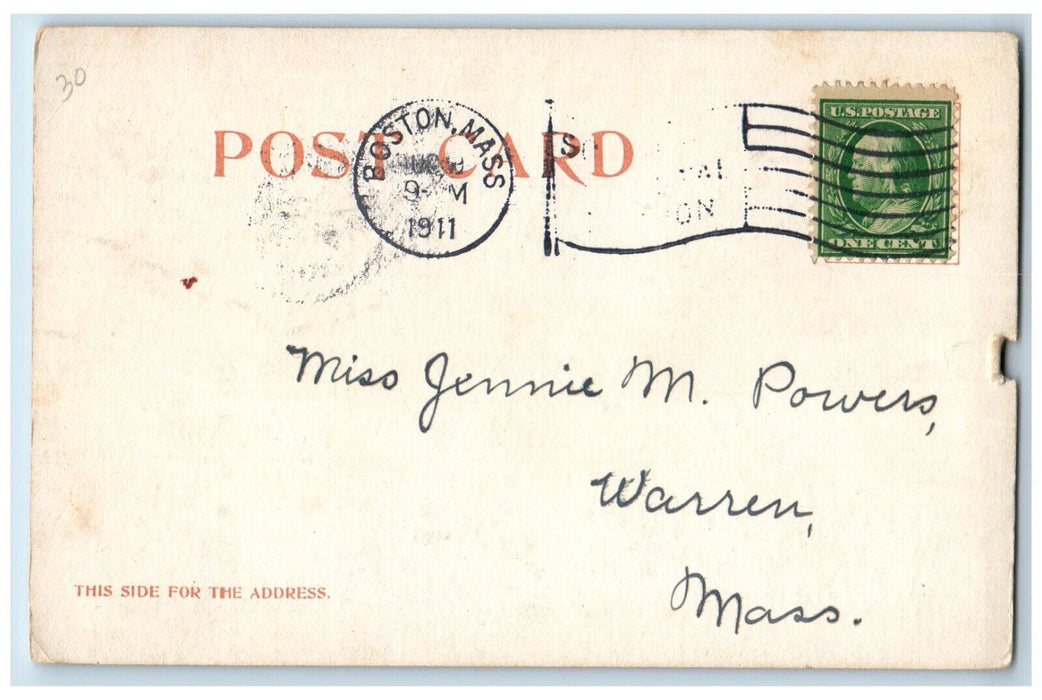 1911 Buildings Sailboat Pier View Gloucester Massachusetts MA Posted Postcard