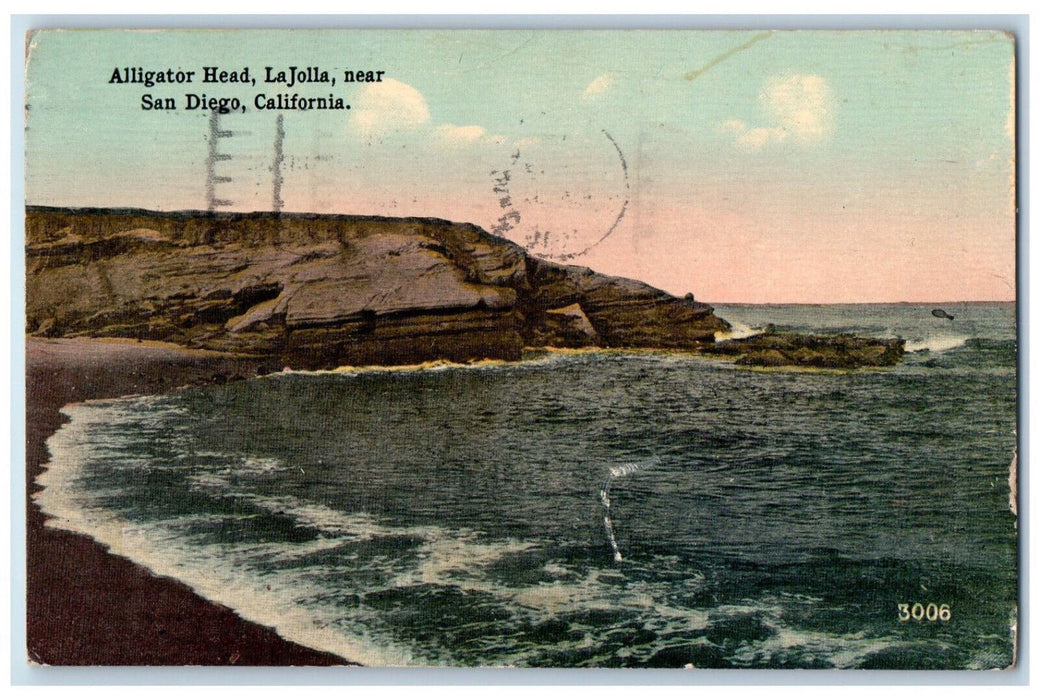 1916 Alligator Head LaJolla Near San Diego California CA Posted Postcard