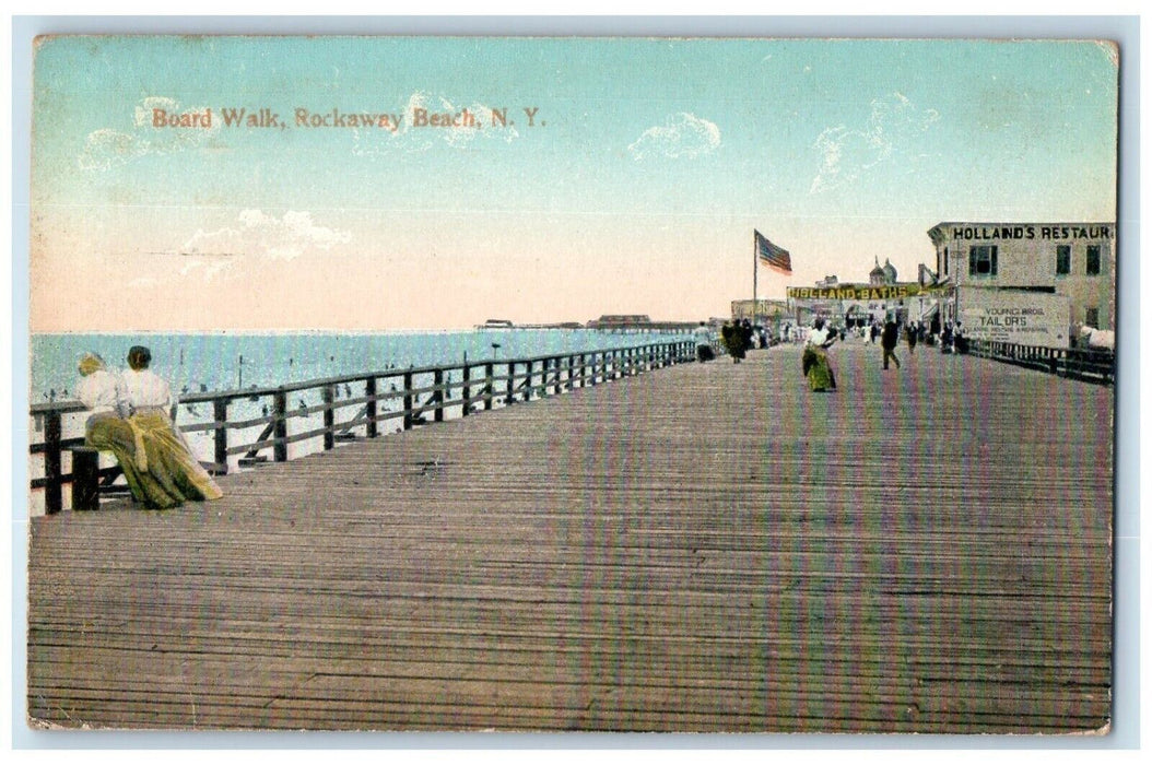 1911 Board Walk Holland Restaurant Tailors Rockaway Beach New York NY Postcard