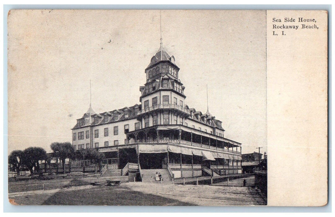 1909 Sea Side House Rockaway Beach Long Island New York NY Antique Postcard