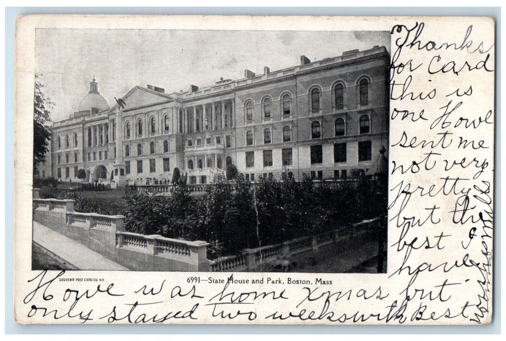 1907 State House and Park Boston Massachusetts MA Antique Posted Postcard