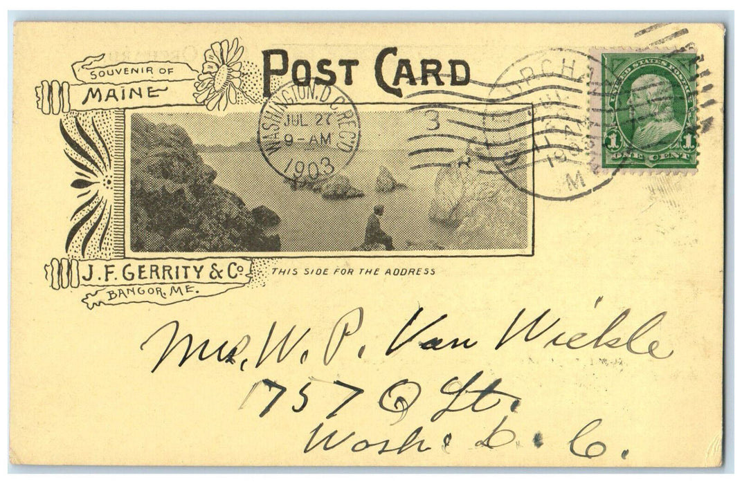 1903 Scene from the Fiske House Old Orchard Maine ME Antique Posted Postcard