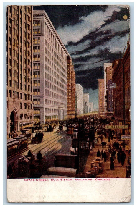 1912 State Street South From Randolph Chicago Illinois IL Antique Postcard