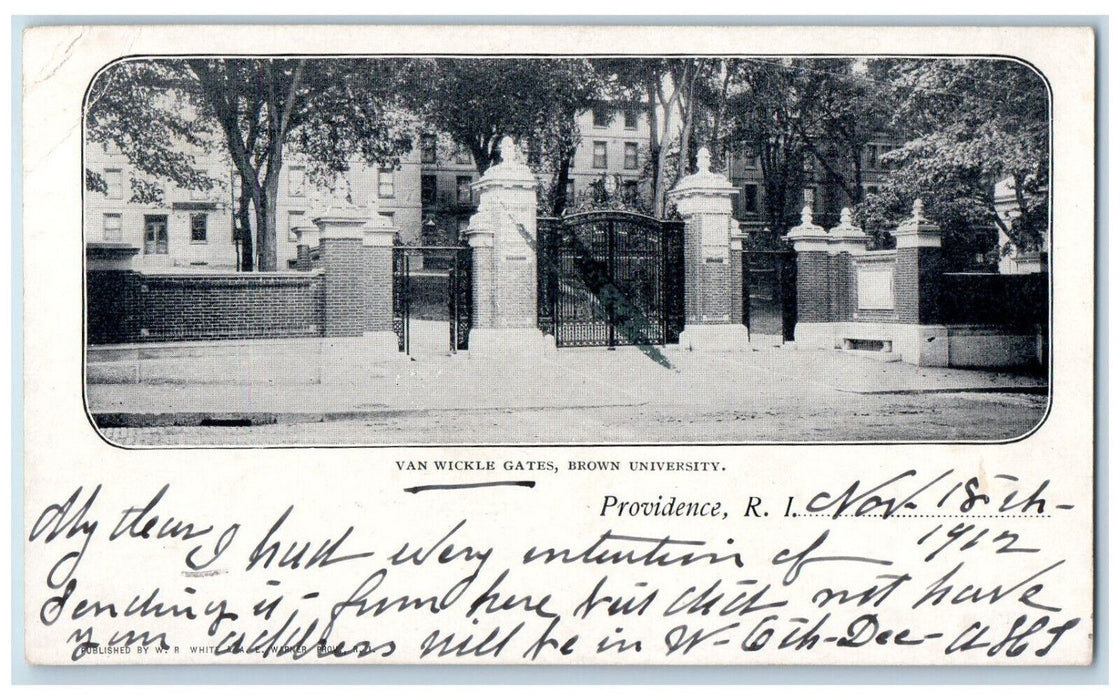 1902 Van Wickle Gates Brown University Providence RI PMC Antique Postcard