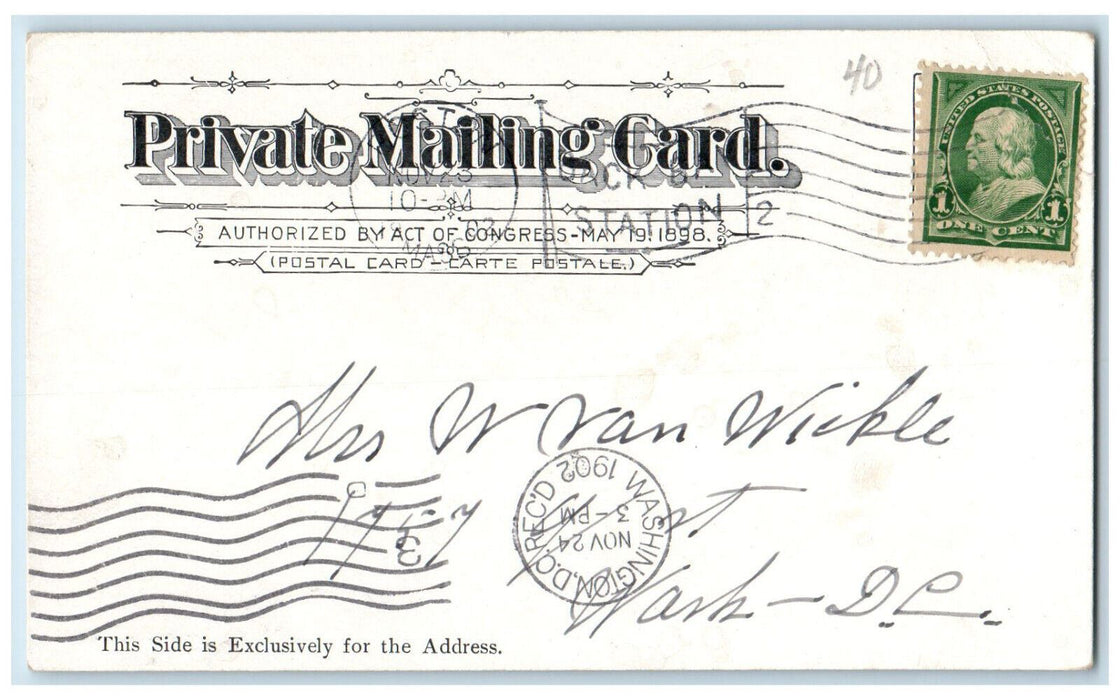 1902 Van Wickle Gates Brown University Providence RI PMC Antique Postcard