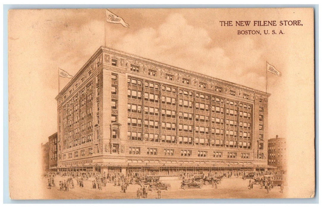 1912 The New Filene Store Boston Massachusetts MA Posted Antique Postcard
