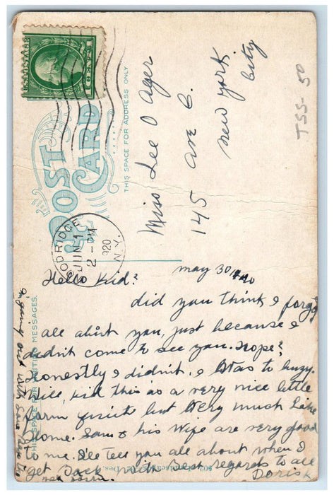 1920 Greetings From Woodridge New York NY, Farmer Farmland Scene Postcard