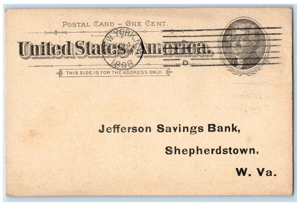 1898 The Western National Bank Letter New York City NY Antique Postcard