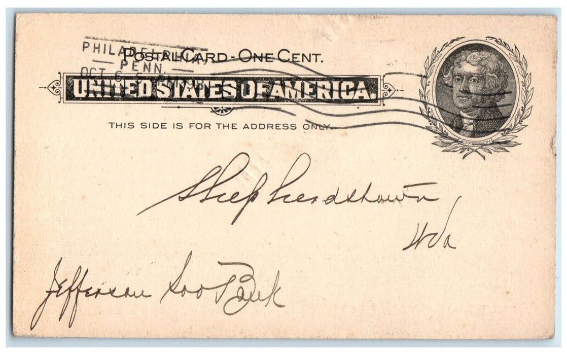 1898 Consolidation National Bank Letter Philadelphia Pennsylvania PA Postcard