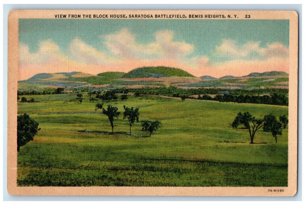 c1930's View Of The Block House Saratoga Battlefield Bemis Heights NY Postcard