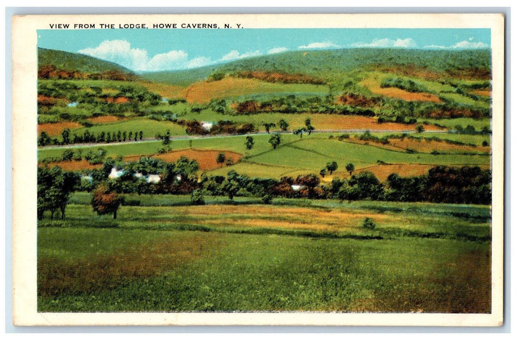 Scenic View From The Lodge Howe Caverns New York NY, Farmland Scene Postcard