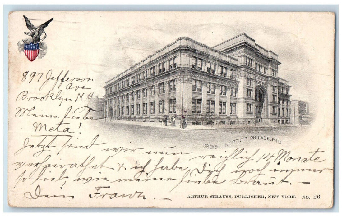 c1905 Drexel Institute Building Philadelphia Pennsylvania PA Antique Postcard
