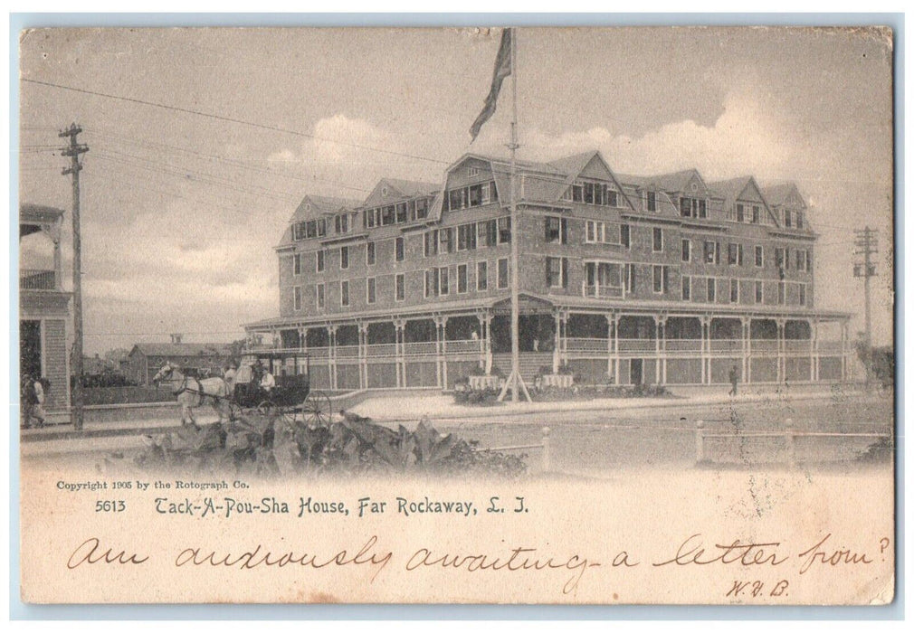 1905 Tack A Pou Sha House Far Rockaway Long Island NY Antique Rotograph Postcard