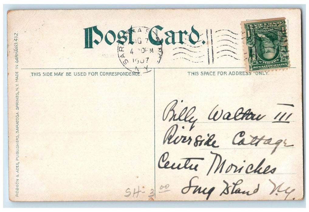 1907 Saratoga Springs NY, Saratoga Race Track The Start Posted Antique Postcard