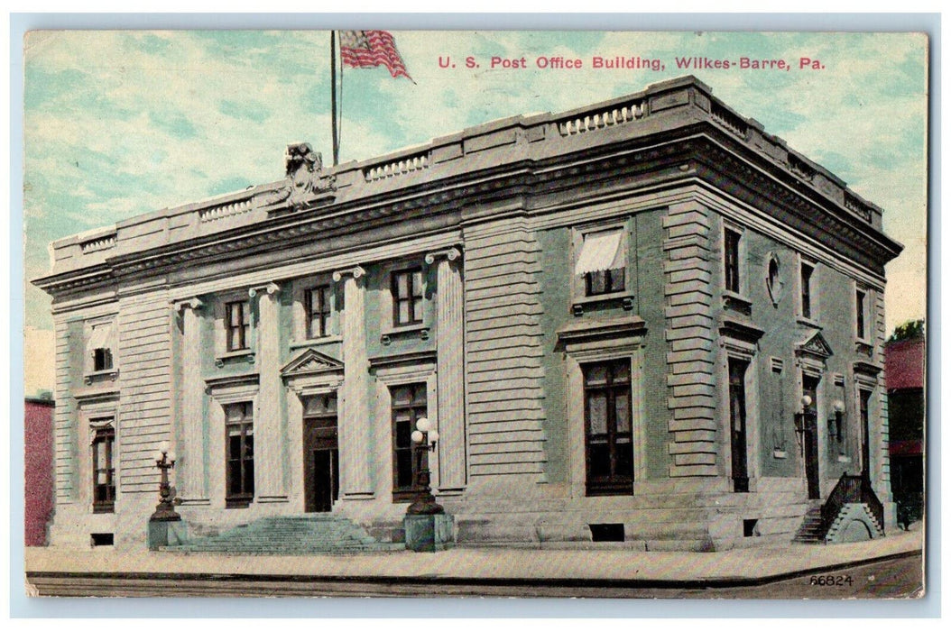 1911 U.S. Post Office Building Wilkes-Barre Pennsylvania PA Antique Postcard