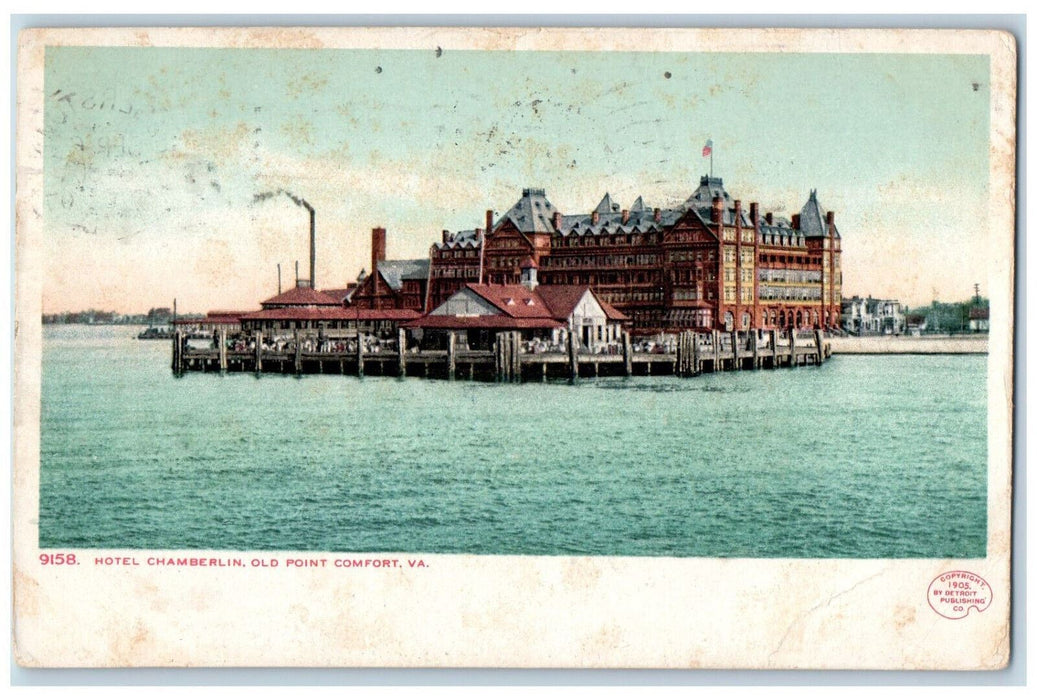 1907 Hotel Camberlin Old Point Comfort Virginia VA, Hagerstown MD Postcard