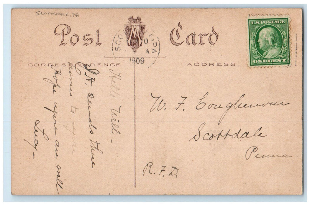 1909 Thorobreds Horses Farmland Scene Scottsdale Pennsylvania PA Postcard