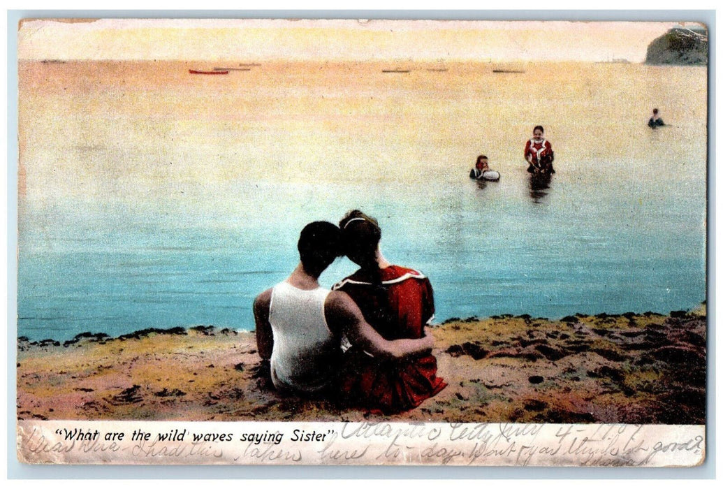 1907 What Are The Wild Waves Saying Sister Atlantic City New Jersey NJ Postcard