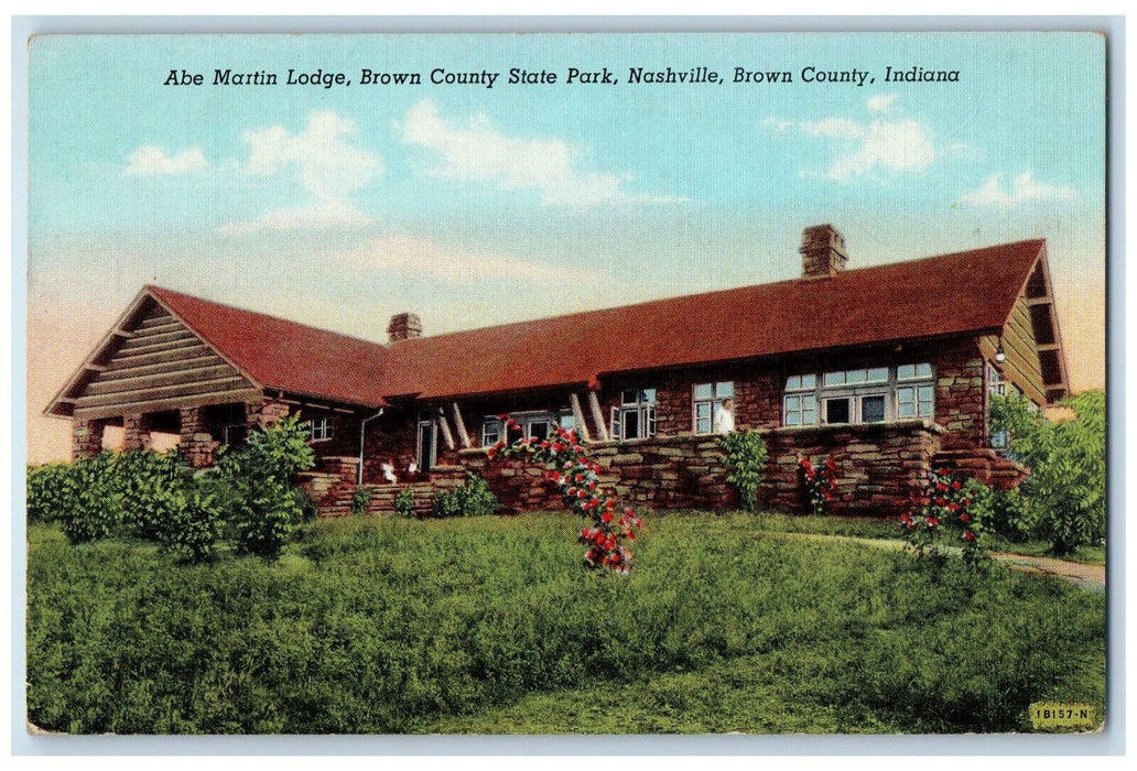 c1950's Abe Martin Lodge Brown County State Park Nashville Indiana IN Postcard