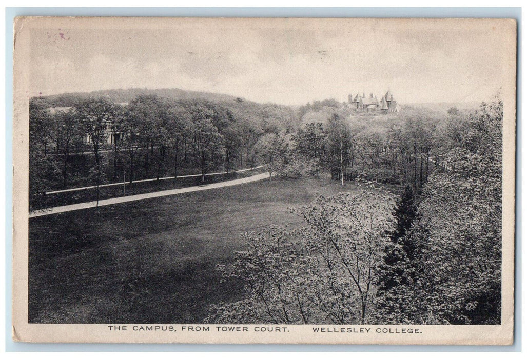 1920 The Campus From Tower Court Wellesley College Massachusetts MA Postcard