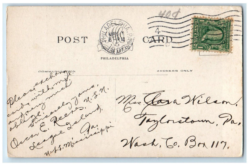 1908 St. Peter's Church Third And Pine  Streets Philadelphia PA Antique Postcard