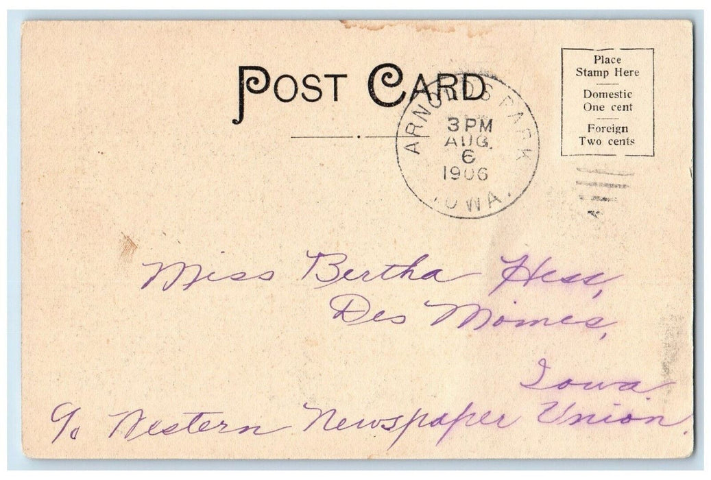 1906 Twilight Night Sailboat Scene On Lake Okoboji Arnolds Park Iowa IA Postcard