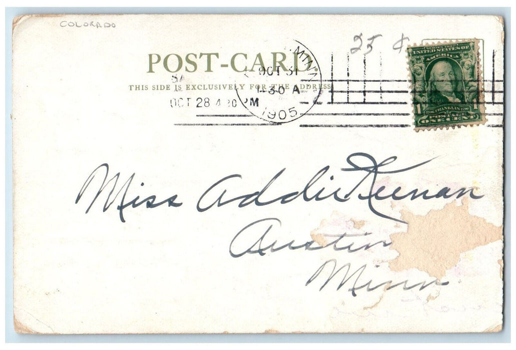 1905 Eagle River Canon And Mines Colorado CO, Train Railroad Scene  Postcard