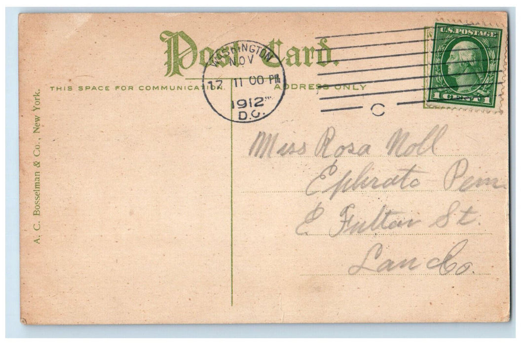 1912 U.S. Senate Office Building Exterior Scene Washington DC Antique Postcard