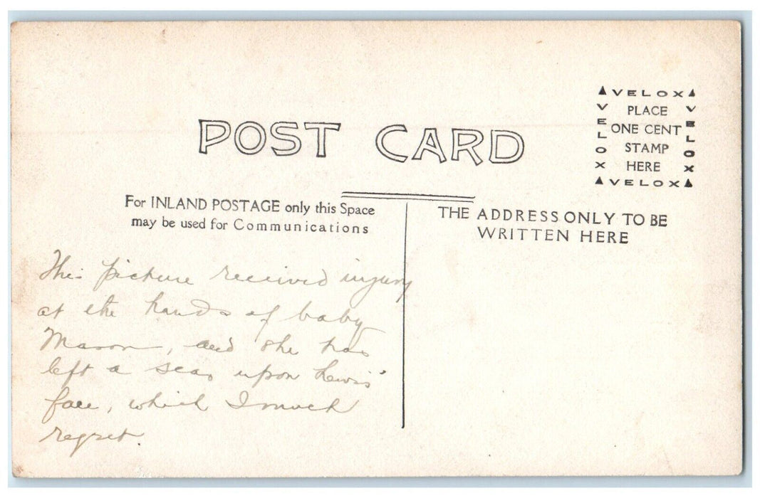 1907 Children Picnic Baby Boys Girls Parsonage Church RPPC Photo Postcard