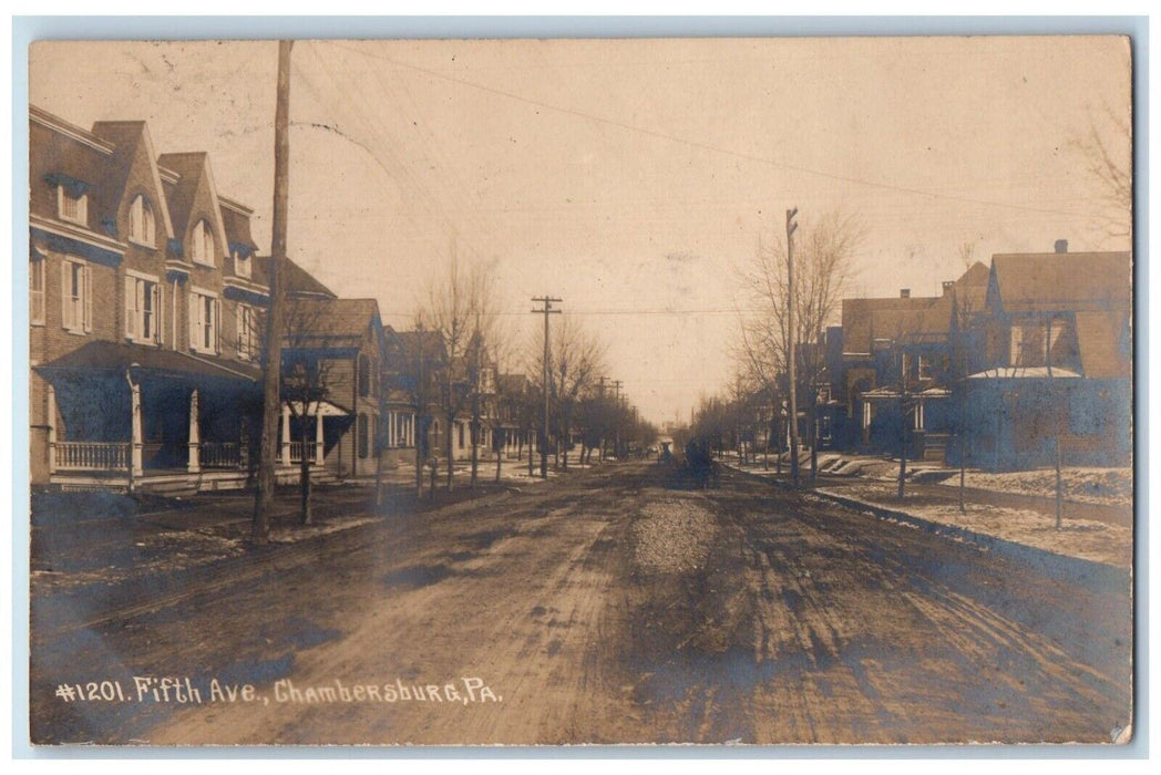 c1910's Fifth Avenue Chambersburg Pennsylvania PA RPPC Photo Posted Postcard