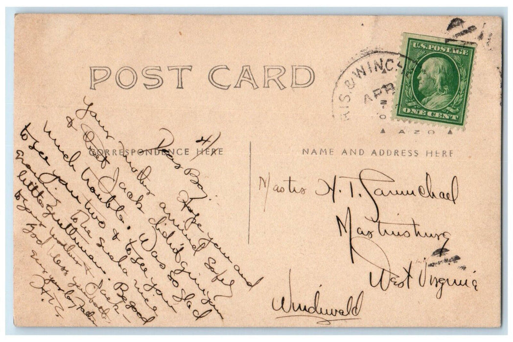 c1910's Fifth Avenue Chambersburg Pennsylvania PA RPPC Photo Posted Postcard
