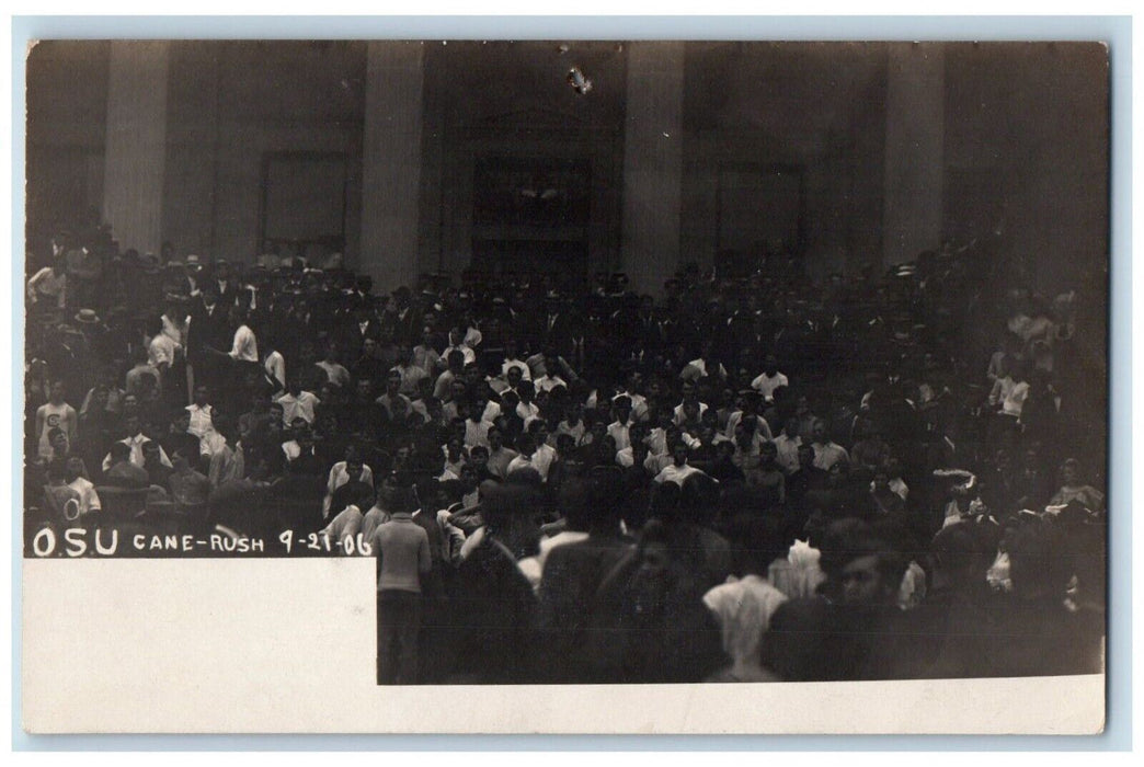 1906 OSU Ohio State University Cane Rush Columbus RPPC Photo Postcard