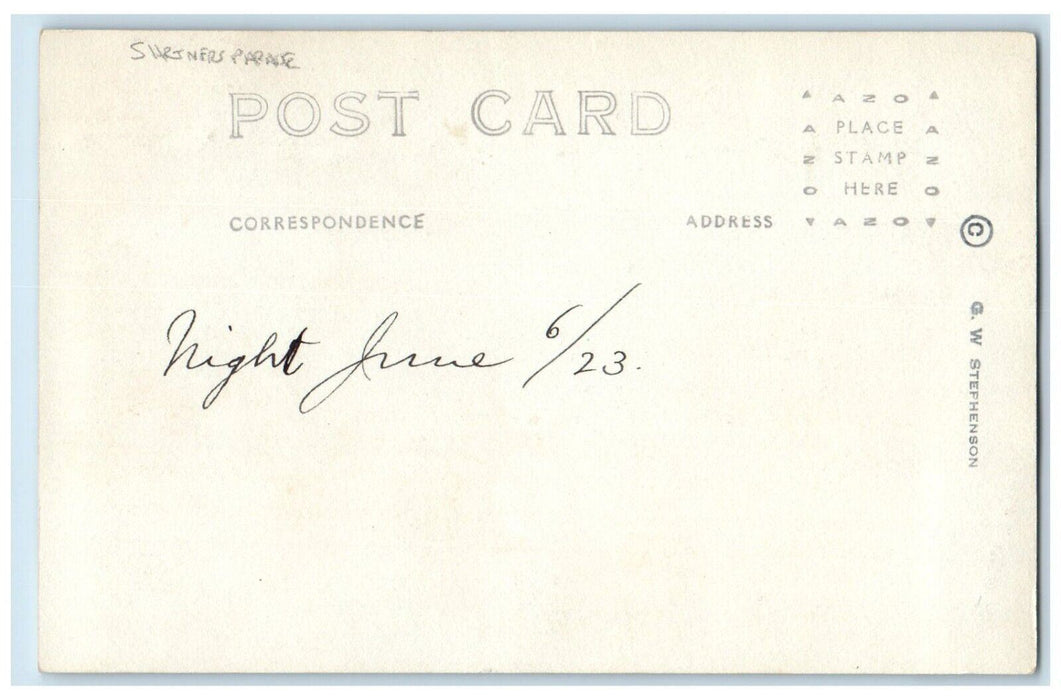 1923 Shriner's Parade Marines Flag Horse Team RPPC Photo Unposted Postcard