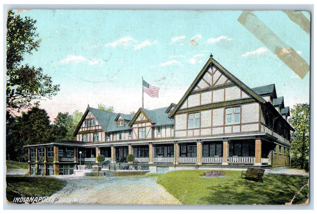 1907 Country Club Indianapolis Indiana IN Waterloo NY Posted Postcard