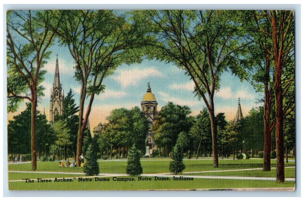 1946 The Three Arches Notre Dame Campus Notre Dame Indiana IN Postcard