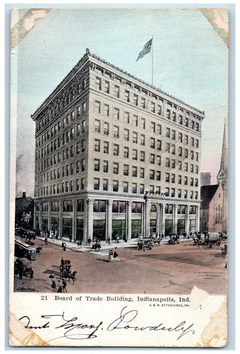 1907 Board of Trade Building Indianapolis Indiana IN Waterloo NY Postcard