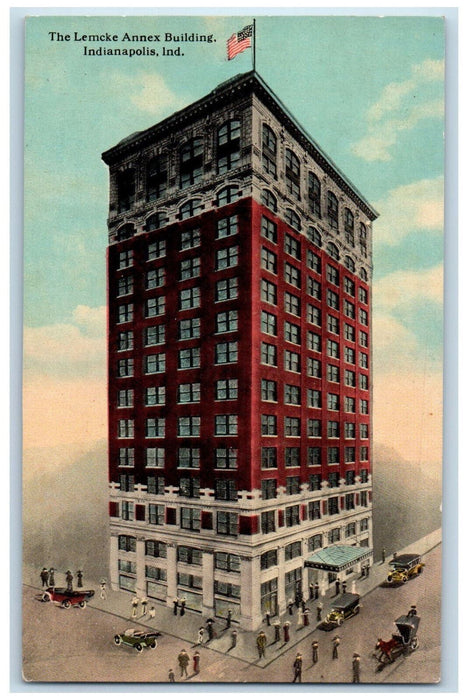c1910 The Lemcke Annex Building Indianapolis IN Antique Unposted Postcard