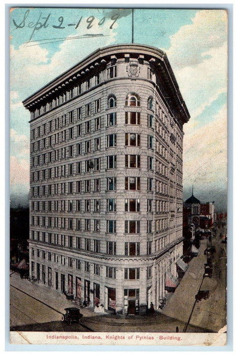 1909 Knights of Pythias Building Indianapolis Indiana IN Antique Postcard