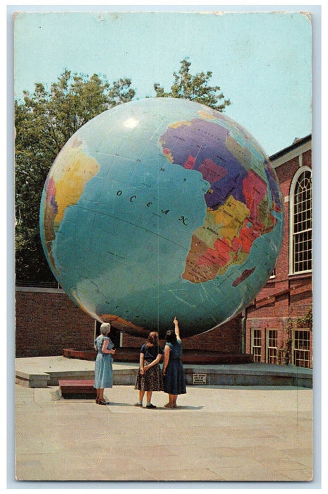 1958 The Babson World Globe Wellesley Massachusetts MA Posted Postcard