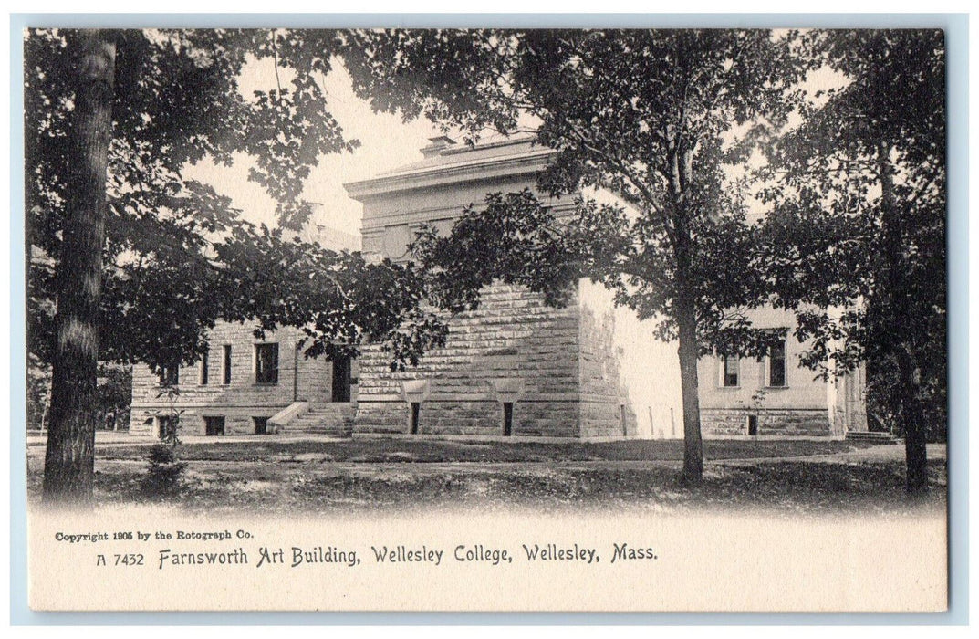 c1905 Farnsworth Art Building Wellesley College Wellesley MA Antique Postcard