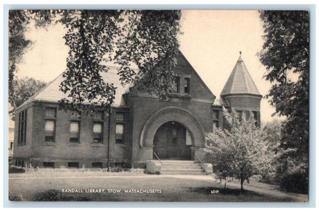 c1910 Randall Library Stow Massachusetts MA Antique Unposted Postcard