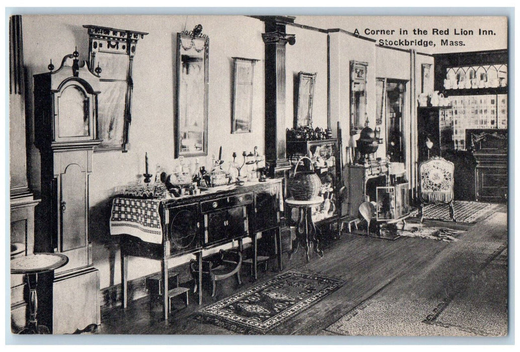 c1950s Interior Corner in the Red Lion Inn Stockbridge Massachusetts MA Postcard